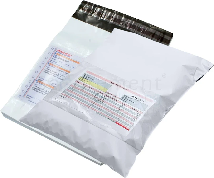 Example of a book packed in a sealed poly bag, ready for shipping